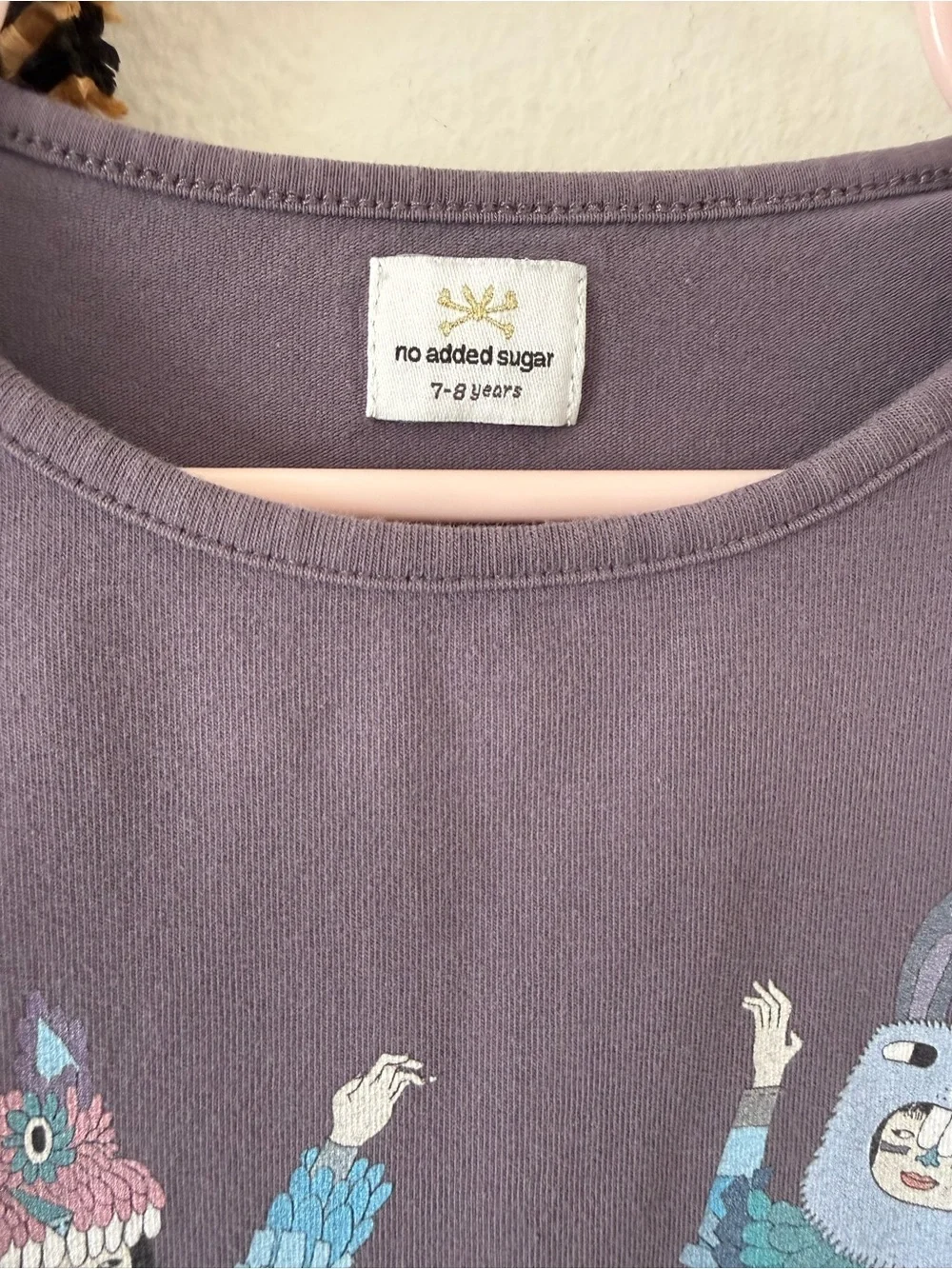 No Added Sugar Purple Long Sleeve Graphic Tee Size 7-8 Years